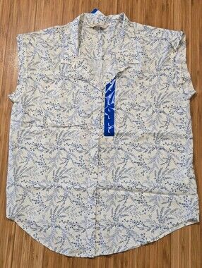 NWT Jachs Girlfriend Casual Short-Sleeve Floral Button-Up Shirt